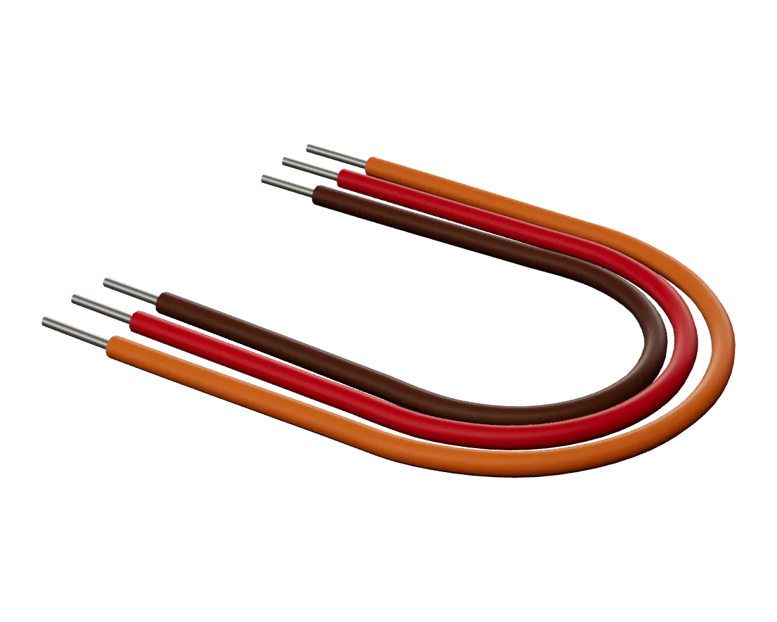 3 jumper wires, 3D model