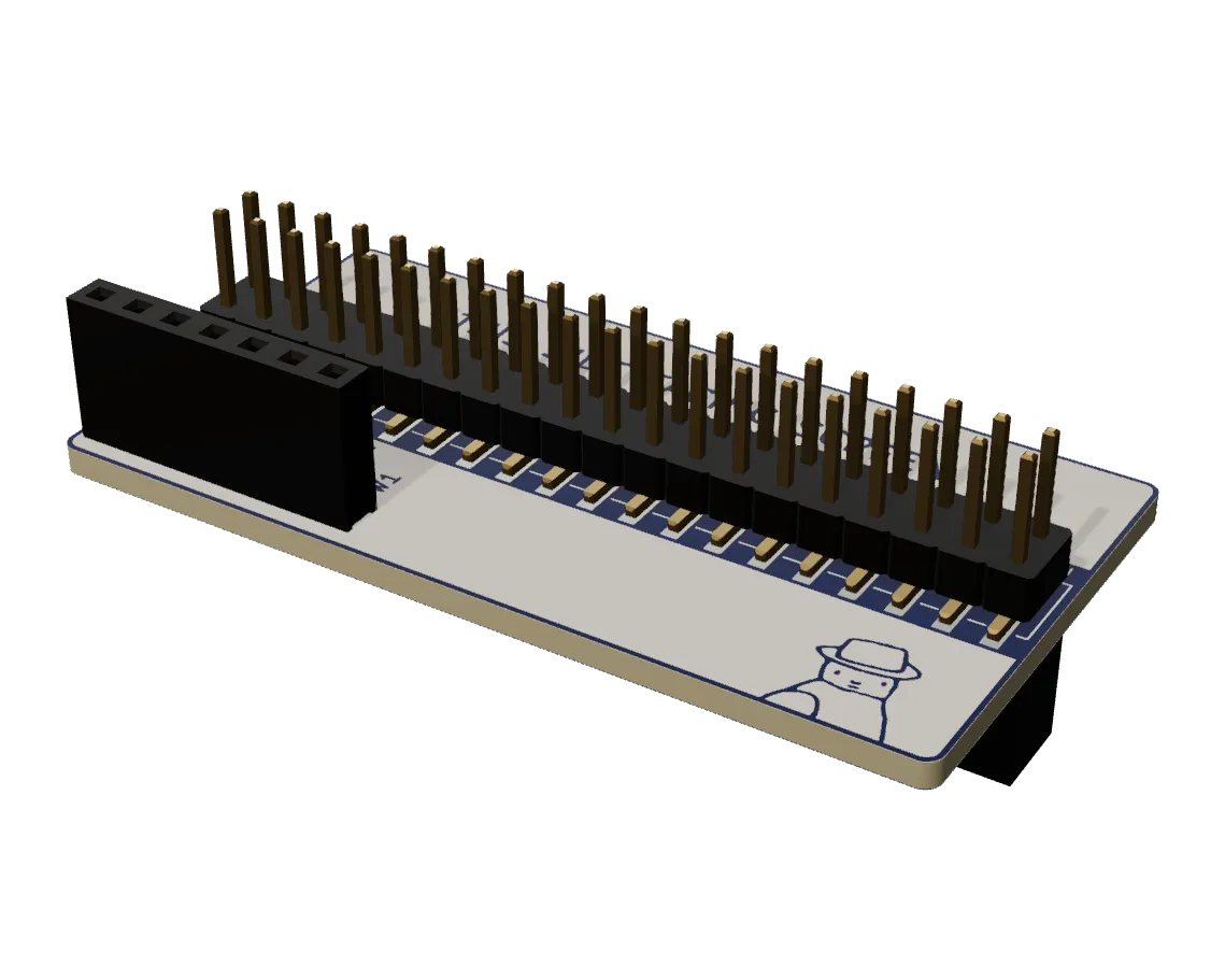 GPIO interposer, 3D model
