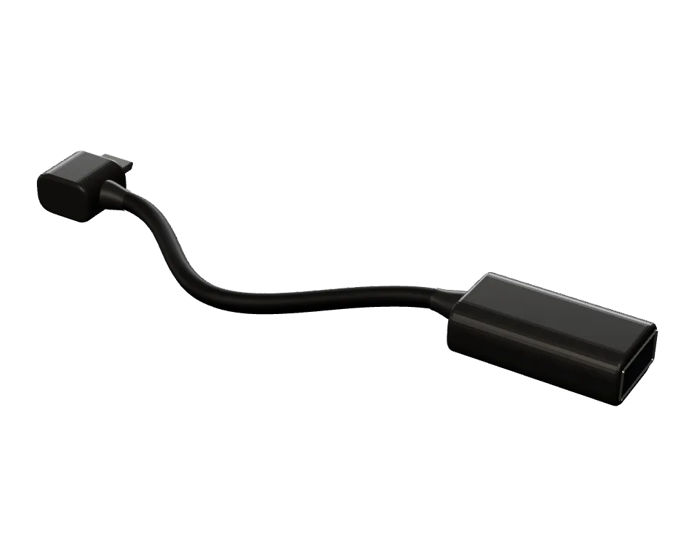 MicroUSB to USB-A cable, 3D model